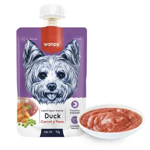 Wanpy Duck Carrot & Pea ВАНПІ КРЕМ-ПЮРЕ КАЧКА З МОРКВОЮ рідкий корм для собак 90г