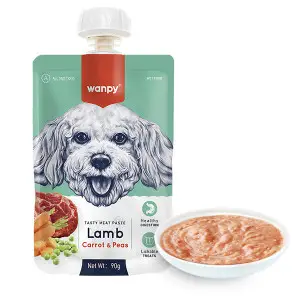 Wanpy Lamb Carrot & Pea ВАНПІ КРЕМ-ПЮРЕ ЯГНЯ З МОРКВОЮ рідкий корм для собак 90г