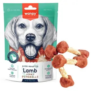 Wanpy Lamb Jerky Dumbell ВАНПІ В’ЯЛЕНЕ ЯГНЯ КІСТКА-ГАНТЕЛЬ лакомство для собак , 0.1 кг