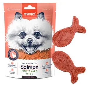 Wanpy Salmon Fish Shape Bites ВАНПІ ШМАТОЧКИ ЛОСОСЯ РИБКИ ласощі для собак 100г