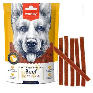 Wanpy Soft Beef Jerky Slices ВАНПІ В’ЯЛЕНА ЯЛОВИЧИНА З КАЧКОЮ СЛАЙСИ лакомство для собак , 0.1 кг