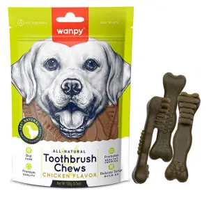 Wanpy Toothbrush Chews Chicken ВАНПІ ЗУБНА ЩІТКА жувальні ласощі зі смаком курки для собак , 0.1 кг.