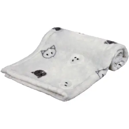 Килимок Trixie Mimi для котів, плюшевий, з мордочками, 70х50 см (сірий)