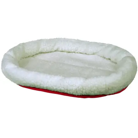 Лежак двосторонній Trixie Cuddly Bed для собак, хутро, 47х38 см (білий/червоний)