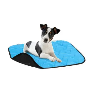 Підстилка для собак AiryVest, розмір S, 55*40 см,блакитно-чорна