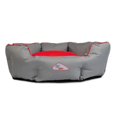 Лежак для собак та котів Pet Fashion Bosphorus 2, (82х65х18 см), сірий з червоним