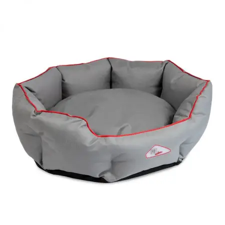 Лежак для собак та котів Pet Fashion Bosphorus 2, (82х65х18 см), сірий з червоним