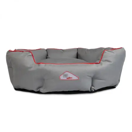 Лежак для собак та котів Pet Fashion Bosphorus 2, (82х65х18 см), сірий з червоним