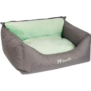 Лежак для собак та котів Pet Fashion Prime, (66x52x24 см), сірий із зеленим