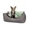 Лежак для собак та котів Pet Fashion Prime, (66x52x24 см), сірий із зеленим