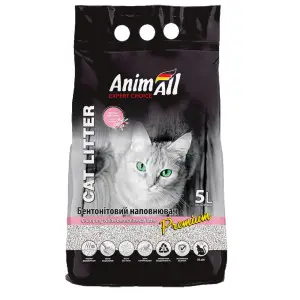 Бентонітовий наповнювач AnimAll (Анімалл) Premium Baby Powder з ароматом дитячої пудри, для котів, 5 л