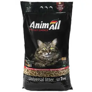 Деревний наповнювач AnimAll (Анімалл) для котів, 7.5 кг