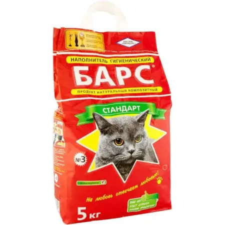 Наповнювач Барс № 3 стандарт 1.5-2.5 мм з ароматом лаванди 5 кг червоний