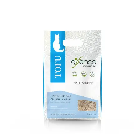 Наповнювач для туалету Essence Tofu натуральний 1.5 мм 6 л (4820261920055)