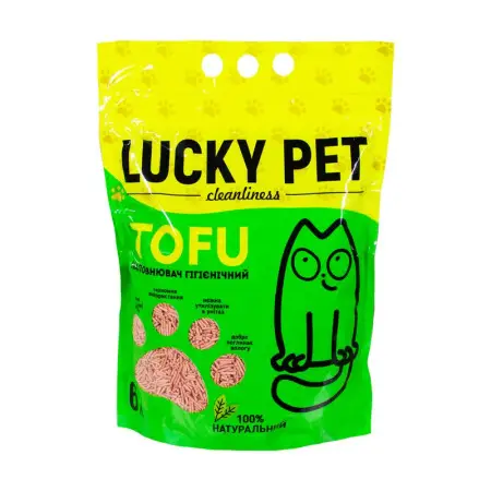 Наповнювач Lucky Pet з тофу для котячого туалету, з ароматом персика, 6 л