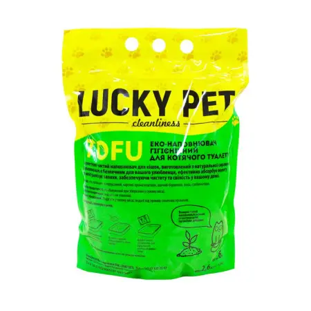 Наповнювач Lucky Pet з тофу для котячого туалету, гіпоалергений, 6 л