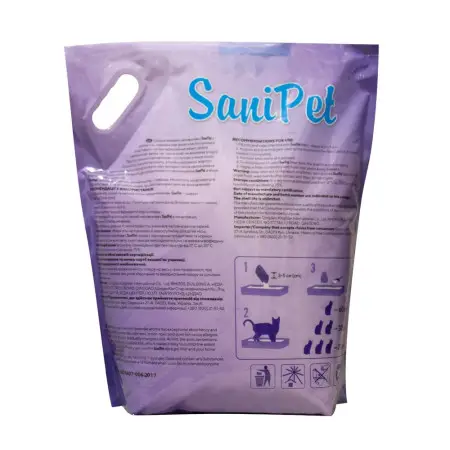 Наповнювач Sani Pet для котячих туалетів силікагелевий, лаванда, 7,6 л