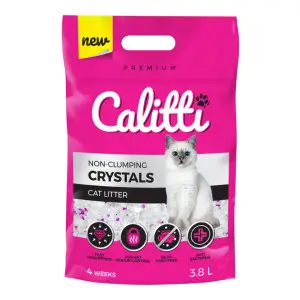Наповнювач силікагелевий Calitti Crystals для котів , 3,8л (червоний)