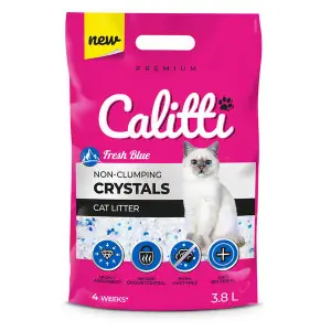 Наповнювач силікагелевий Calitti Crystals для котів , 3,8л Fresh blue