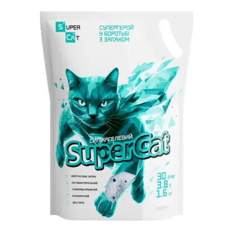 Силікагелевий наповнювач SuperCat для котячих туалетів 3,8 л ( 1,6 кг )