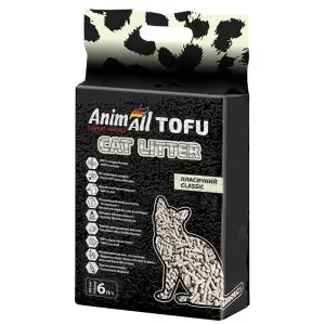 Соєвий наповнювач AnimAll (Анімалл) Tofu Classic без аромату, для котів, 6 літрів (2,6 кг)