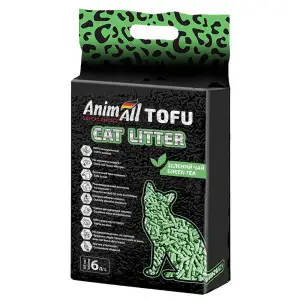 Соєвий наповнювач AnimAll (Анімалл) Tofu Green Tea з ароматом зеленого чаю, для котів, 6 літрів (2,6 кг)