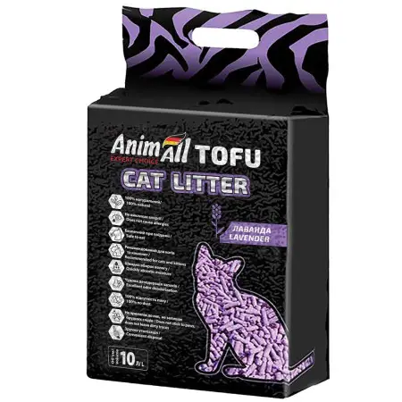 Соєвий наповнювач AnimAll (Анімалл) Tofu Lavender з ароматом лаванди, для котів, 10 літрів (4,66 кг)