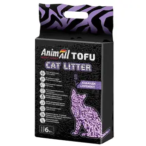 Соєвий наповнювач AnimAll (Анімалл) Tofu Lavender з ароматом лаванди, для котів, 6 літрів (2,6 кг)