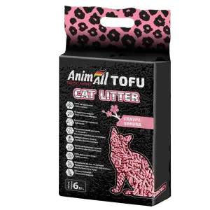 Соєвий наповнювач AnimAll (Анімалл) Tofu Saсura з ароматом сакури, для котів, 6 літрів (2,6 кг)
