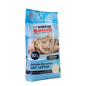 Super Benek Compact Naturalny 10l- Наповнювач бентонітовий для котячих туалетів Супер Бенек Компакт Натуральний10л