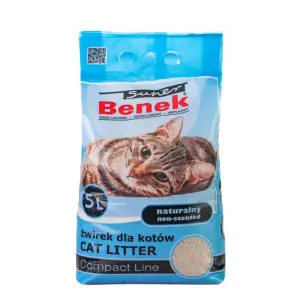 Super Benek Compact Naturalny 5l- Наповнювач бентонітовий для котячих туалетів Супер Бенек Компакт Натуральний 5л