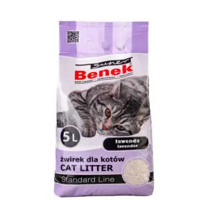 Super Benek Lawenda Standard 10l-Наповнювач бентонітовий для котячих туалетів Супер Бенек Стандарт Лаванда 10л
