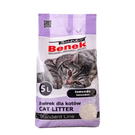 Super Benek Lawenda Standard 10l-Наповнювач бентонітовий для котячих туалетів Супер Бенек Стандарт Лаванда 10л