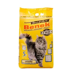 Super Benek Optimum Naturalny 5l-Наповнювач бентонітовий для котячих туалетів Супер Бенек Оптимум Натуральний 5л