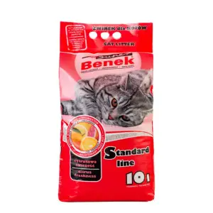 Super Benek Standard Cytrusowa Swiezosc 5l-Наповнювач бентонітовий для котячих туалетів Супер Бенек Стандарт Цитрусова свіжість 5л