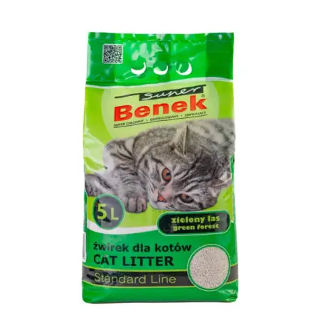 Super Benek Standard Zieлony лas 10l-Наповнювач бентонітовий для котячих туалетів Супер Бенек Стандарт Зелений ліс 10л