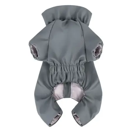 Дощовик для собак WAUDOG Clothes, водонепроникний, L55, В 77-79 см, С 50-55 см, сірий