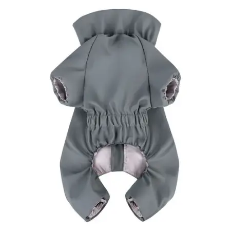 Дощовик для собак WAUDOG Clothes, водонепроникний, M35, В 59-62 см, С 37-40 см, сірий