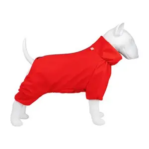 Дощовик для собак WAUDOG Clothes, водонепроникний, S30, В 57-59 см, С 44-46 см, червоний