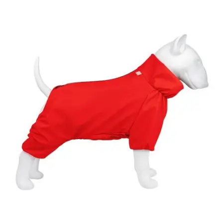 Дощовик для собак WAUDOG Clothes, водонепроникний, S30, В 57-59 см, С 44-46 см, червоний