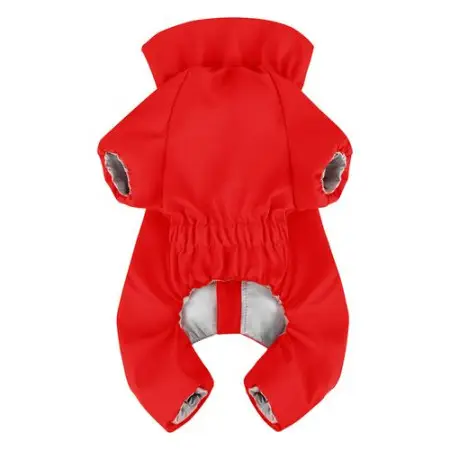 Дощовик для собак WAUDOG Clothes, водонепроникний, S30, В 57-59 см, С 44-46 см, червоний