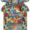 Дощовик-накидка з капюшоном для собак WAUDOG Clothes, малюнок "Блоки", А 23-26 см, B 30-36 см, С 15-20 см