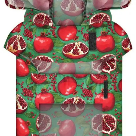 Дощовик-накидка з капюшоном для собак WAUDOG Clothes, малюнок "Гранати", XL, А 55-61 см, B 68-80 см, С 42-52 см