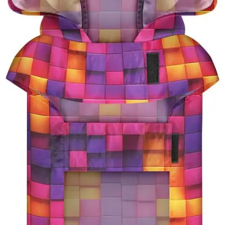 Дощовик-накидка з капюшоном для собак WAUDOG Clothes, малюнок "Куби 3Д", S, А 32-35 см, B 41-52 см, С 26-33 см