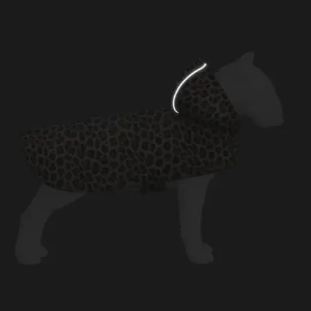 Дощовик-накидка з капюшоном для собак WAUDOG Clothes, малюнок "Леопард",L, А 48-52 см, B 60-70 см, С 42-52 см