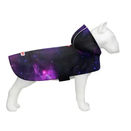 Дощовик-накидка з капюшоном для собак WAUDOG Clothes, малюнок "NASA21", XL, А 55-61 см, B 68-80 см, С 42-52 см