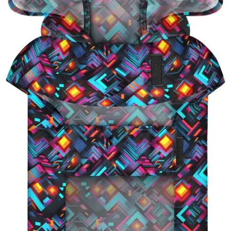 Дощовик-накидка з капюшоном для собак WAUDOG Clothes, малюнок "Нескінченні світи",L, А 48-52 см, B 60-70 см, С 42-52 см