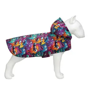 Дощовик-накидка з капюшоном для собак WAUDOG Clothes, малюнок "Зубасті монстри", XL, А 55-61 см, B 68-80 см, С 42-52 см