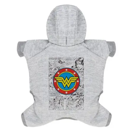 Комбінезон для собак WAUDOG Clothes малюнок "Диво-жінка комікс", софтшелл, L55, B 69-76 см, С 46-52 см