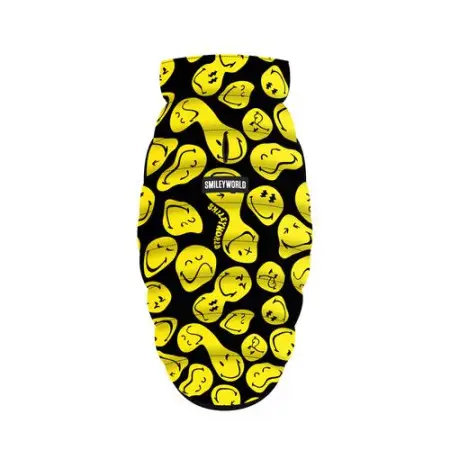 Курточка для собак WAUDOG Clothes рисунок "Смайлы на черном", S40, В 52-55 см, С 36-39 см